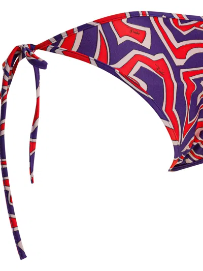 Pucci Tie-side Printed Bikini Bottom In Blue