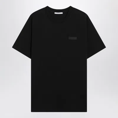 Givenchy Black Crewneck T-shirt With Logo Patch On The Front In Cotton Man In Multi