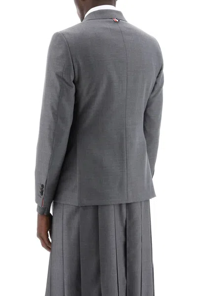 Thom Browne Grey Single-breasted Wool Jacket In Multi