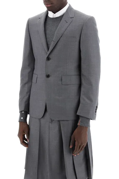 Thom Browne Grey Single-breasted Wool Jacket In Multi