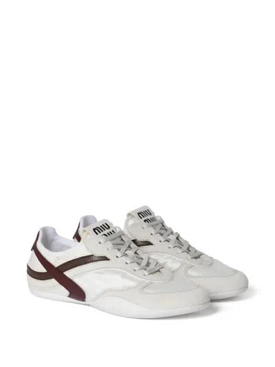 Miu Miu Women Two-tone Tech Fabric And Suede Gymnasium Sneakers