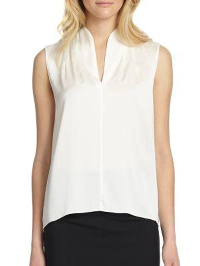 Shop Elie Tahari Judith Silk Blouse In Creme