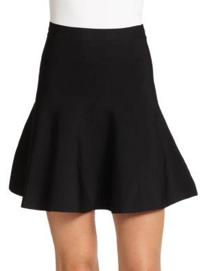 Shop Bcbgmaxazria Ingrid Ponte Knit Fit-&-flare Skirt In Gardenia