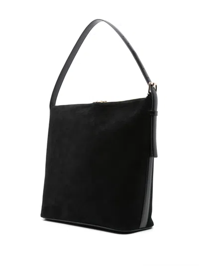 A.p.c. Rectangular Suede Shoulder Bag Strap In Black