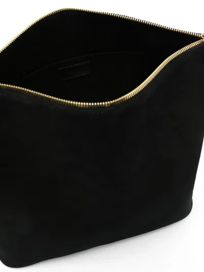 A.p.c. Rectangular Suede Shoulder Bag Strap In Black