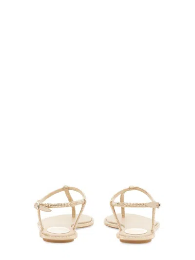 René Caovilla Rene Caovilla Diana 10 Crystal Flat Sandals In Neutral