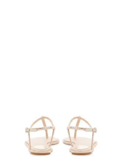 René Caovilla Rene Caovilla Diana 10 Crystal Flat Sandals In Neutral