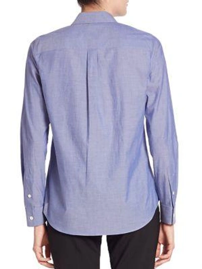 Shop Theory The Perfect Cotton Shirt In Indigo