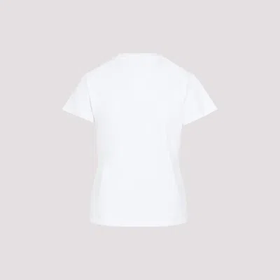 Mm6 Maison Margiela Women White Logo Cotton T-shirt, S Luxury T-shirts For Women Darveys