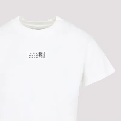 Mm6 Maison Margiela Women White Logo Cotton T-shirt, S Luxury T-shirts For Women Darveys