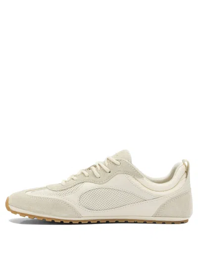 Tory Burch Cream Calf Leather Bos Taurus Low Top Sneakers In Neutral