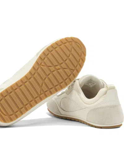 Tory Burch Cream Calf Leather Bos Taurus Low Top Sneakers In Neutral