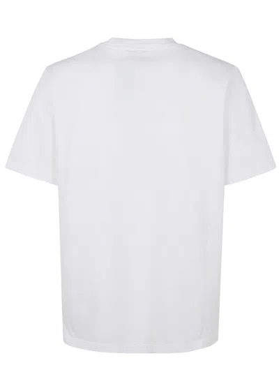 Casablanca Men White Crewneck T-shirt With Logo Print On The Front In Cotton Man
