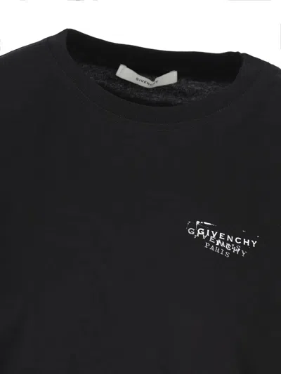 Givenchy Regular Fit Cotton T-shirt With Back Print In Black