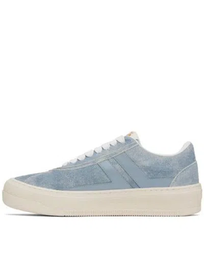 Lanvin Blue Leather Sneaker In Multi