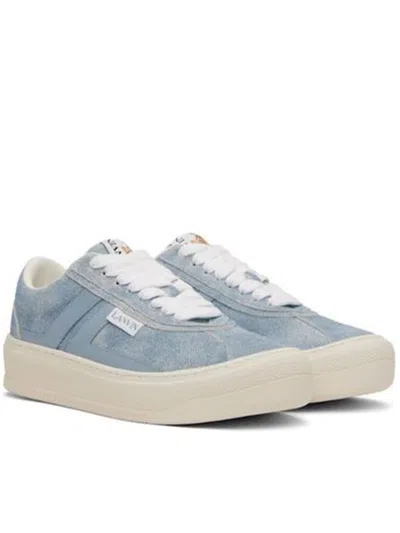 Lanvin Blue Leather Sneaker In Multi