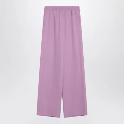 Valentino Silk Wide-leg Trousers In Purple