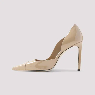 Jimmy Choo Brigitte 100 Patent Leather Pointed Toe Pumps In Neutral
