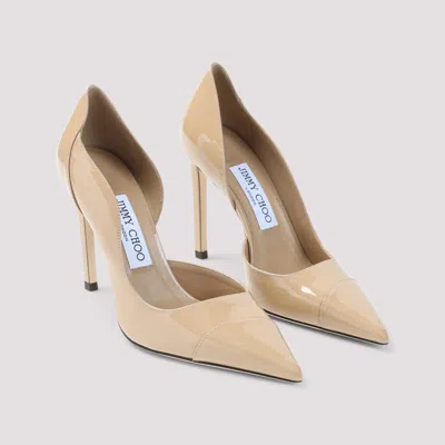 Jimmy Choo Brigitte 100 Patent Leather Pointed Toe Pumps In Neutral
