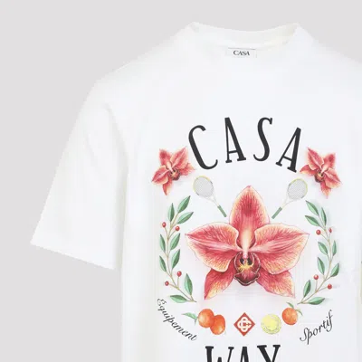 Casablanca Casa Way Orchid Organic Cotton T Shirt In White