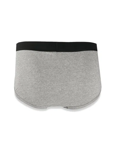 Tom Ford Logo-waist Briefs In Gray
