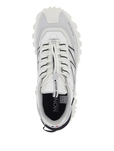 Moncler Light Grey Real Leather Trailgrip Gtx Low Top Sneakers In Gray
