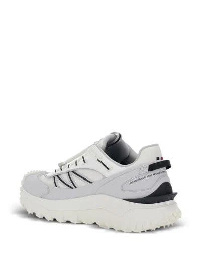 Moncler Light Grey Real Leather Trailgrip Gtx Low Top Sneakers In Gray