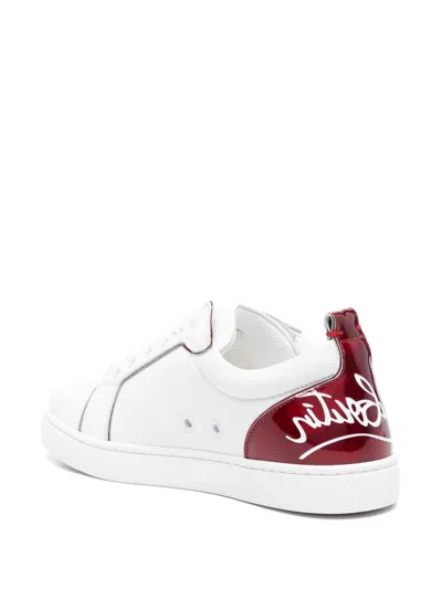 Christian Louboutin Fun Vieira Printed Pvc-trimmed Perforated Leather Sneakers In White