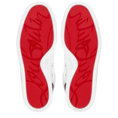 Christian Louboutin Fun Vieira Printed Pvc-trimmed Perforated Leather Sneakers In White