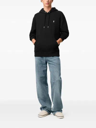 Ami Alexandre Mattiussi Ami Paris Heartfelt Pullover Hoodie For Men In Black