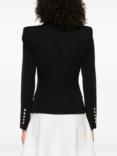 Balmain Double-breasted Wool Fitted Jacket In Brown