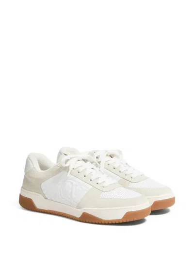 Valentino Garavani Sparry Sneakers In Split Leather And Nappa In White