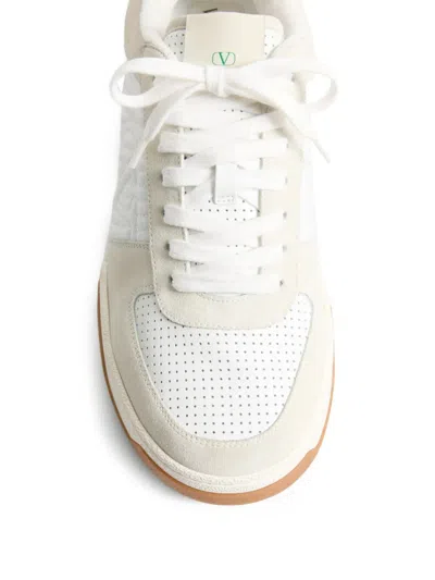 Valentino Garavani Sparry Sneakers In Split Leather And Nappa In White
