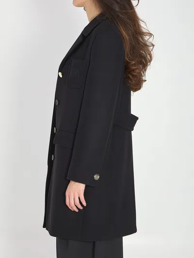 Gucci Black Wool Coat In Multi