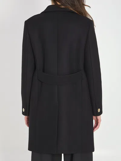 Gucci Black Wool Coat In Multi