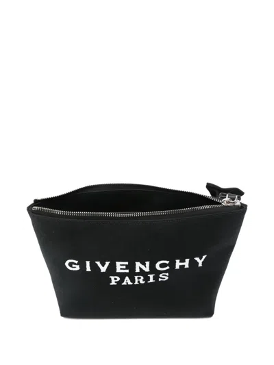 Givenchy Logo Pouch Handbag In Black