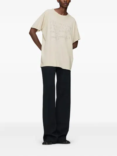 Maison Margiela Number Print Graphic Relaxed Fit T Shirt In Neutral