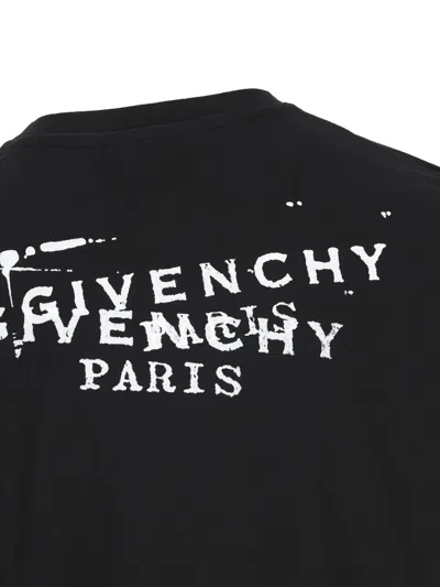 Givenchy Regular Fit Cotton T-shirt With Back Print In Black