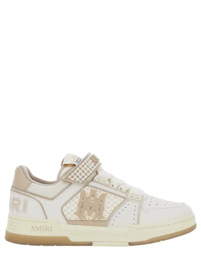 Amiri Men 'skyline' Beige Sneaker With Maxi Logo On The Side And Velcro Strap With Logo In Leather M In Multi