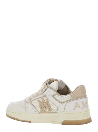 Amiri Men 'skyline' Beige Sneaker With Maxi Logo On The Side And Velcro Strap With Logo In Leather M In Multi