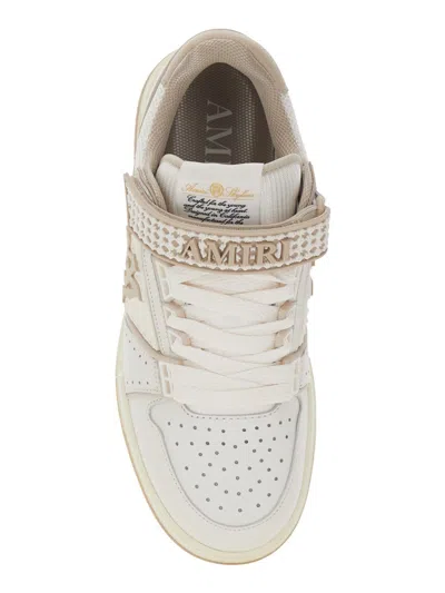 Amiri Men 'skyline' Beige Sneaker With Maxi Logo On The Side And Velcro Strap With Logo In Leather M In Multi