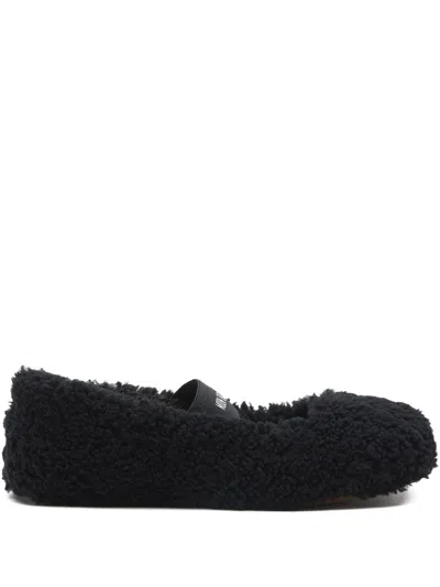 Moon Boot Mb Shearling Ballet Flats In Black Shearling
