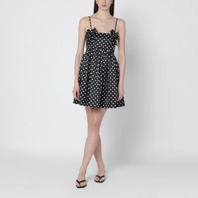 Ganni Multicolor Recycled Polyester Casual Dress In Black