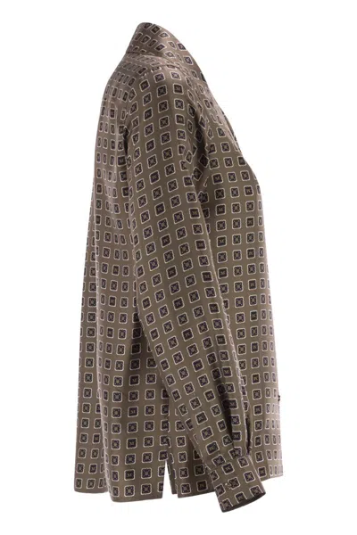 Max Mara Maxmara Mxmdisco Semi Fitted Printed Silk Shirt