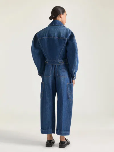 Givenchy Cropped Cocoon Cargo Jeans In Medium Blue