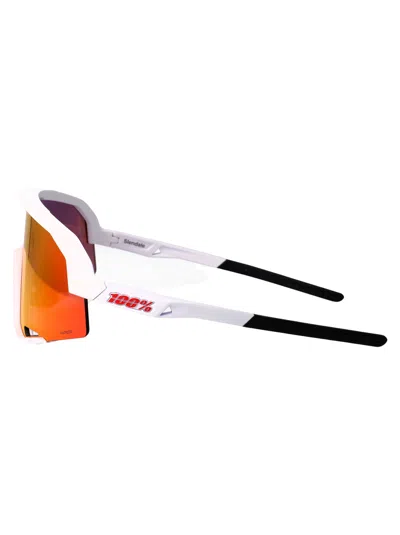 100% Matte White Polycarbonate Sunglasses In Multi