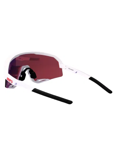 100% Matte White Polycarbonate Sunglasses In Multi