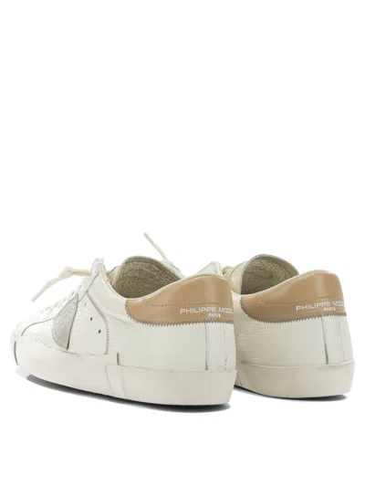 Philippe Model Sneakers Prsx Low Man Veau Cerf Lait Mud In White