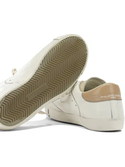 Philippe Model Sneakers Prsx Low Man Veau Cerf Lait Mud In White