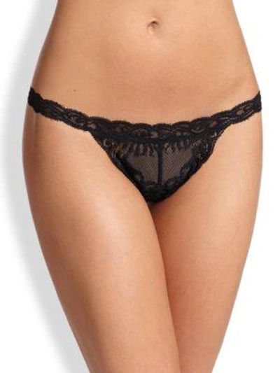 Shop Natori Foundations Women's Feathers Thong In Black